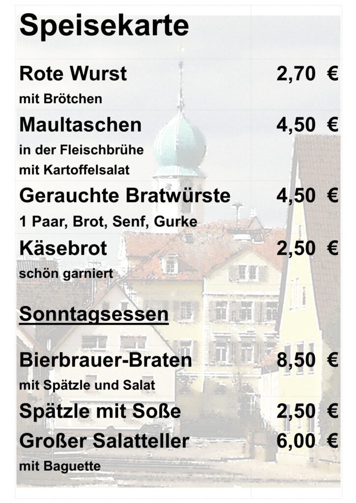 dorffest speisen