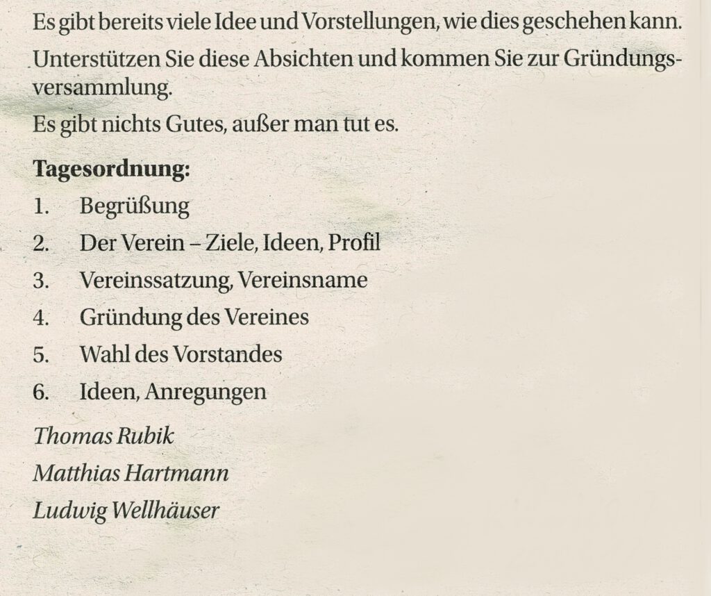 romi gründungsversammlung 2